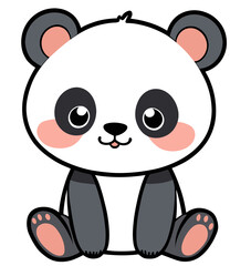 Cute panda cub with pink cheeks