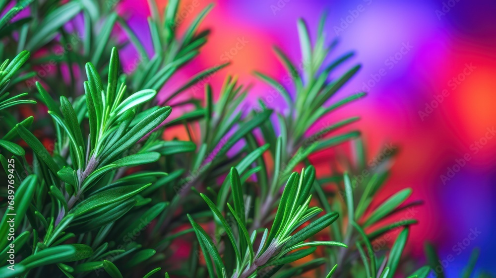 Poster a close up of a tree branch with blurry colors in the backround of the image in the background.