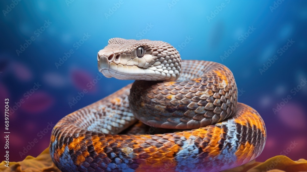 Poster a close up of a snake with it's mouth open and it's mouth wide open and it's tongue out.