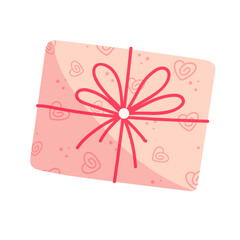 Gift in festive packaging for Valentine's Day.Vector graphics.