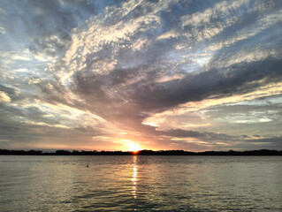 Naklejka premium The sun in the sky in evening