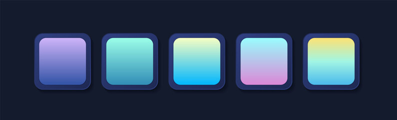 Gradient color palette. Combination of pastel colors for fashion, Interiors Design, Web Design, Mobile Applications, Social Media Templates. Vector illustration - obrazy, fototapety, plakaty