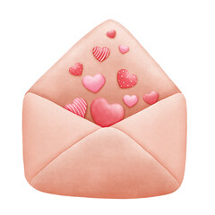 envelope with lovely hearts