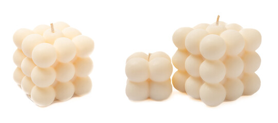 Bubble candle isolated on white background.  candle with a pleasant aroma.