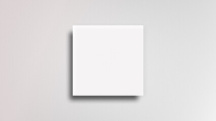 Blank square business card mockup with gray background