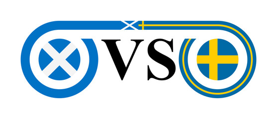concept between scotland vs sweden. vector illustration isolated on white background