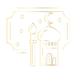 ramadan kareem golden line illustration