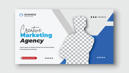YouTube video thumbnail or social media web banner and corporate YouTube thumbnail design template	