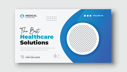 Creative medical healthcare YouTube thumbnail and web banner template	