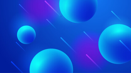 Blue vector abstract geometric shapes background. Abstract geometric dynamic shapes composition on the blue background