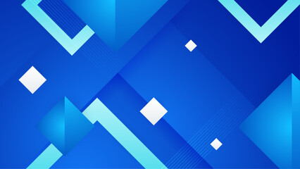 Blue vector gradient abstract background with shapes elements. Abstract geometric dynamic shapes composition on the blue background