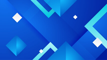 Fototapeta na wymiar Blue vector minimalist simple abstract geometric background. Abstract geometric dynamic shapes composition on the blue background