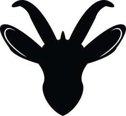 Capra falconeri, (markhor) horns silhouette