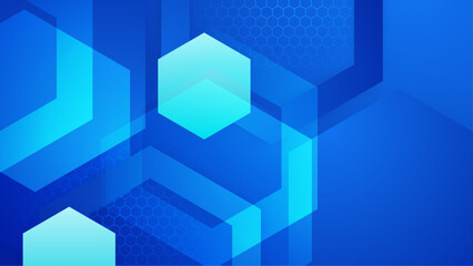 Blue vector gradient abstract background with shapes elements. Abstract geometric dynamic shapes composition on the blue background