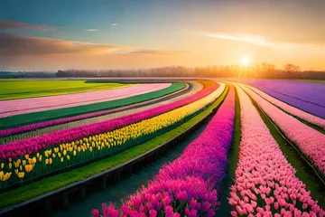 Poster field of tulips in spring © TANVEER