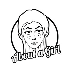 girl face cartoon comic vector art