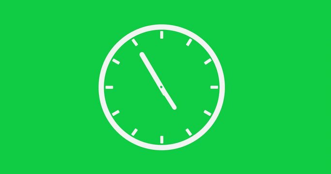 12 Hours Clock. 4K High Quality Green Screen Video. 