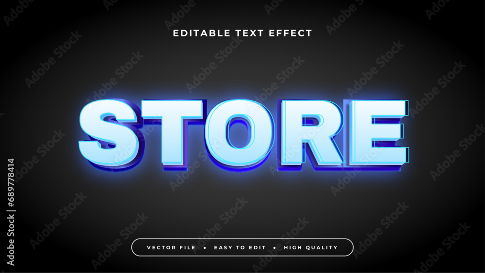 Poster Black and blue store 3d editable text effect - font style