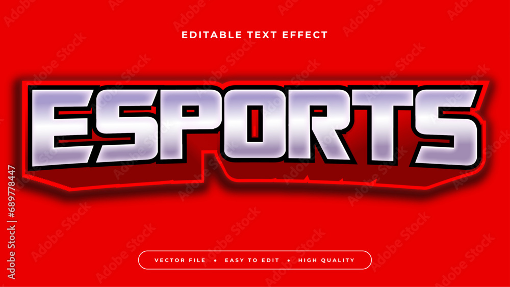Poster Red and grey gray esport 3d editable text effect - font style