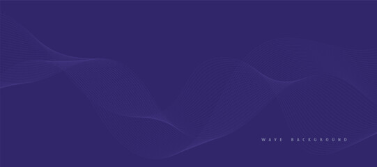Vector abstract violet background with dynamic violet waves, lines and particles.