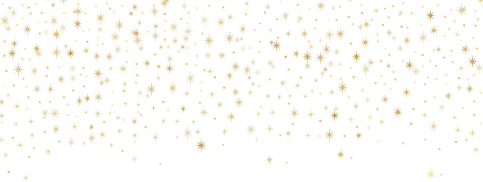 Golden star background isolated sparkling background, festive holiday banner design