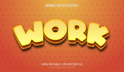 Editable text style effect modern cartoon design. Text style vector file