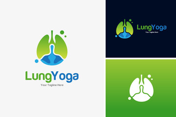 Minimalist lung yoga healthy icon logo design vector, health care logo design template
