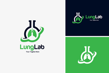 Creative lung labs healthy icon logo design vector, health care logo design template