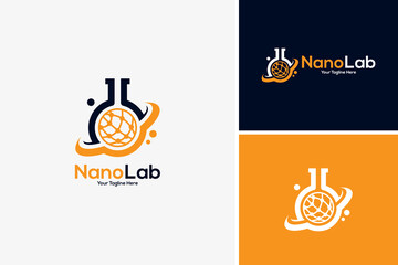 Creative globe labs healthy icon logo design vector, science logo design template