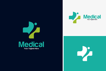 Minimalist medical plus icon logo design vector, health care logo design template - obrazy, fototapety, plakaty