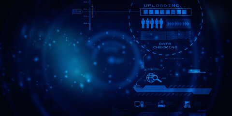 2d illustration Abstract futuristic electronic circuit technology background