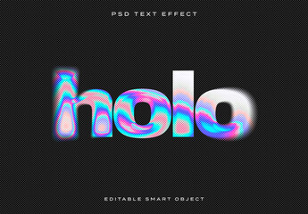 Holographic Gradient Text Effect Mockup