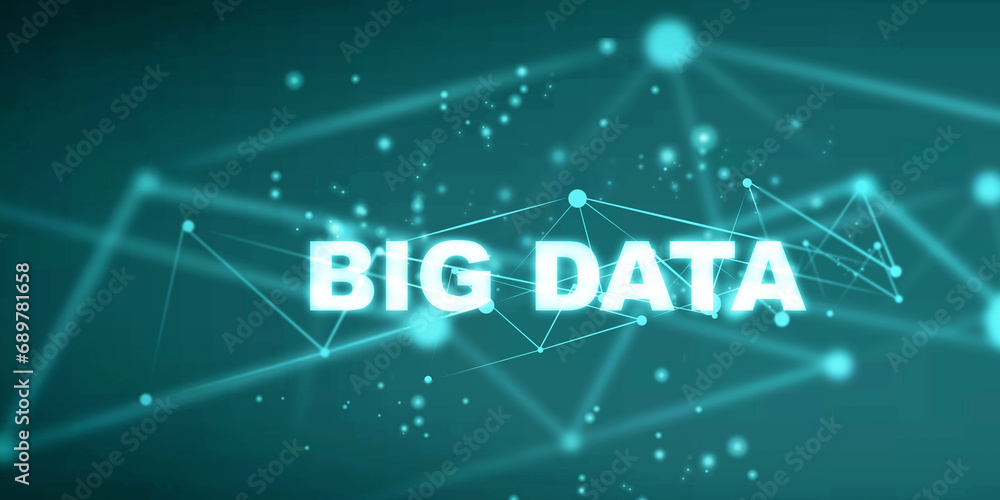 Poster 2d rendering illustration abstract big data