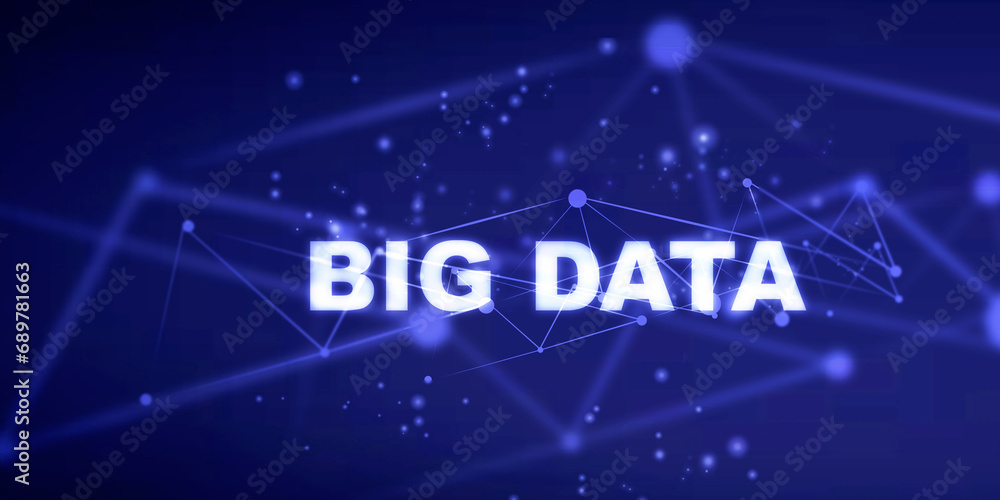 Poster 2d rendering illustration abstract big data