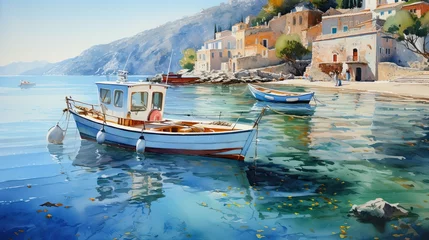 Schilderijen op glas Beaches and bays of the Mediterranean coast of Greece © Ramon Grosso