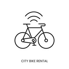 Contactless payment line icon vector bike rental