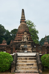 ancient temple in archaeological site in sukhothai, thailand