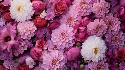 the flowers have deep pink, purple, and white tones