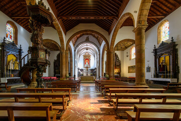 Fototapeta premium Interior view of the 16th century Iglesia de la Concepción, or Church of the Immaculate Conception in San Cristóbal de La Laguna, Spain, Tenerife, Canary Islands.