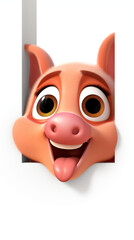 Fototapeta premium Lovely cute cartoon pig. Phone wallpaper.
