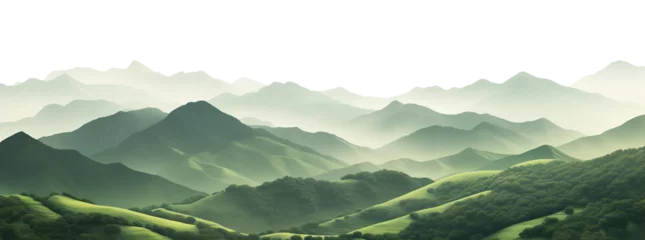Türaufkleber Khaki Picturesque landscape with majestic mountain peaks