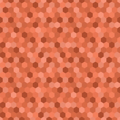 Vector seamless pattern color of the year 2024 peach fuzz with honeycombs