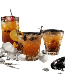 glass of cola with ice