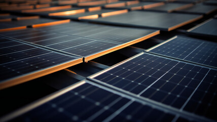 A group of solar panels, renewable energy
