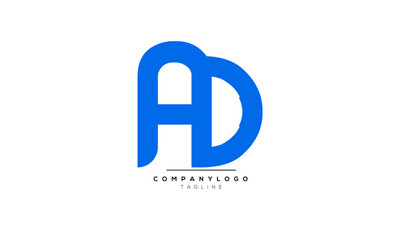 Alphabet letters Initials Monogram logo AD, AD INITIAL, AD letter