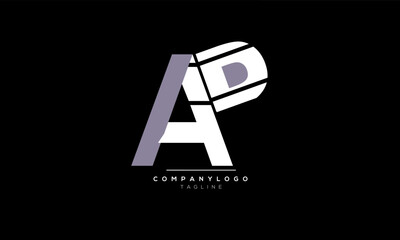 Alphabet letters Initials Monogram logo AP, AP INITIAL, AP letter