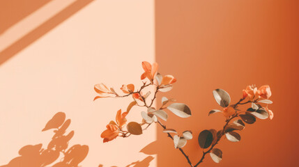 Botanical beauty in serene Peach Fuzz tones, a soothing presence