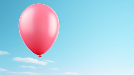 A realistic balloon celebration mockup showcasing a large, single balloon floating against a clear sky, creating a simple yet impactful visual element for party decorations.