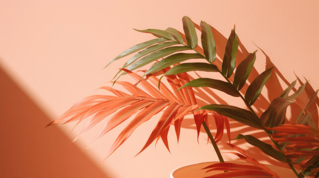 Nature's elegance in Peach Fuzz hue, a peaceful botanical delight