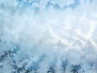 Ice crystals or cold winter background. background texture Abstract Winter frosty pattern on glass. Frozen background. 